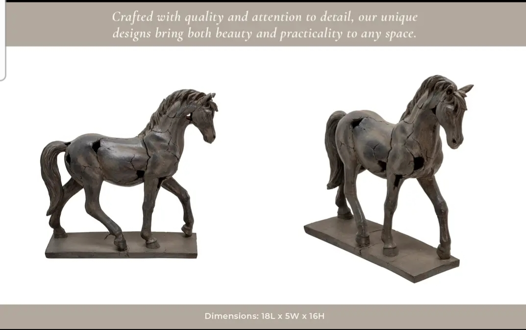 Resin Cracked Horse, 16in.