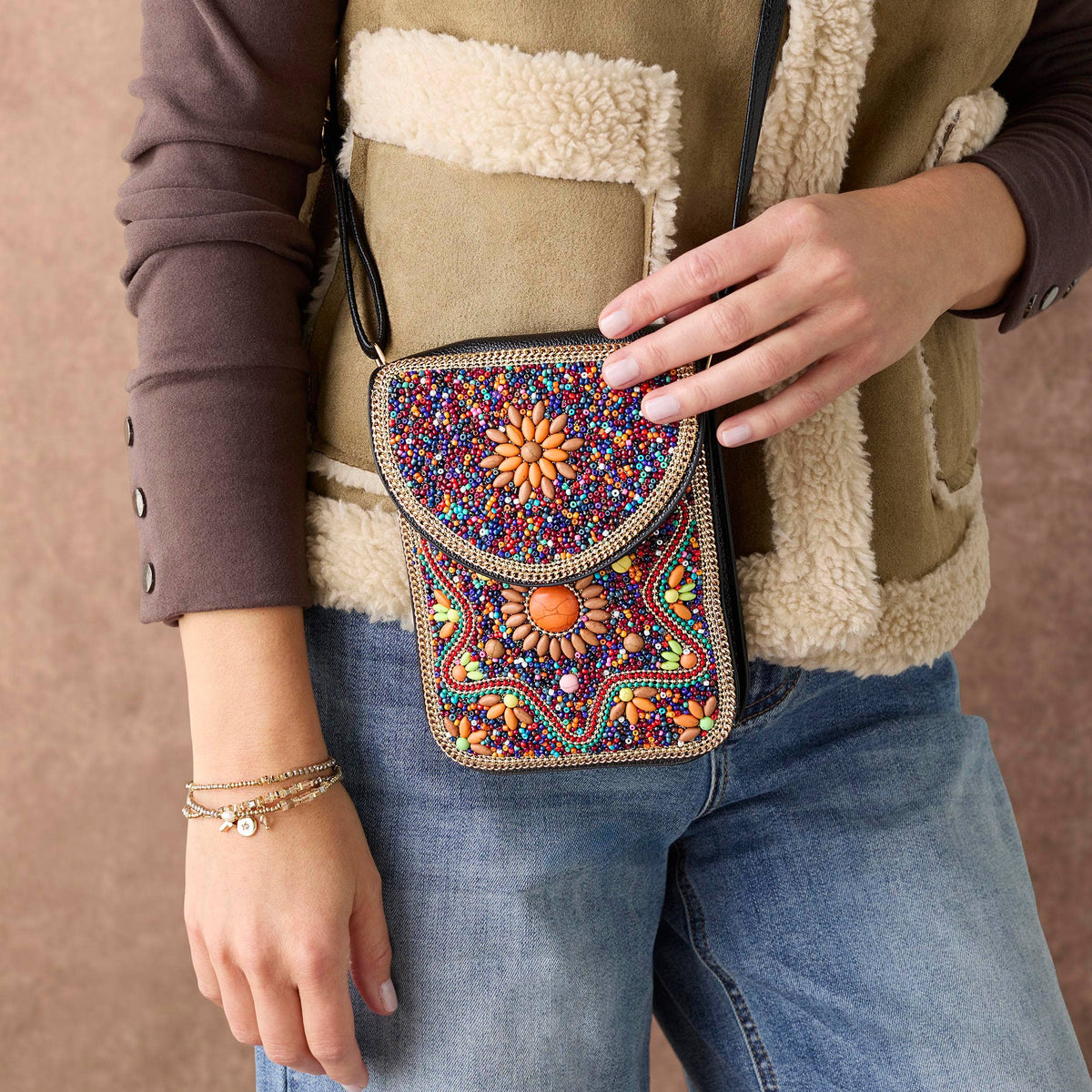 Artisan Beaded Crossbody