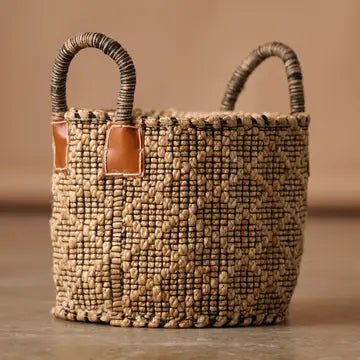 Bahana Handled Jute Basket 10"