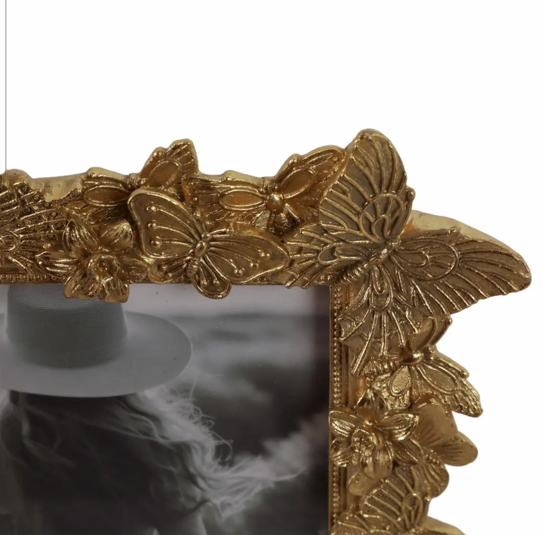Photo Frame - Gold Polyresin Butterfly in Bloom - 5 x 7