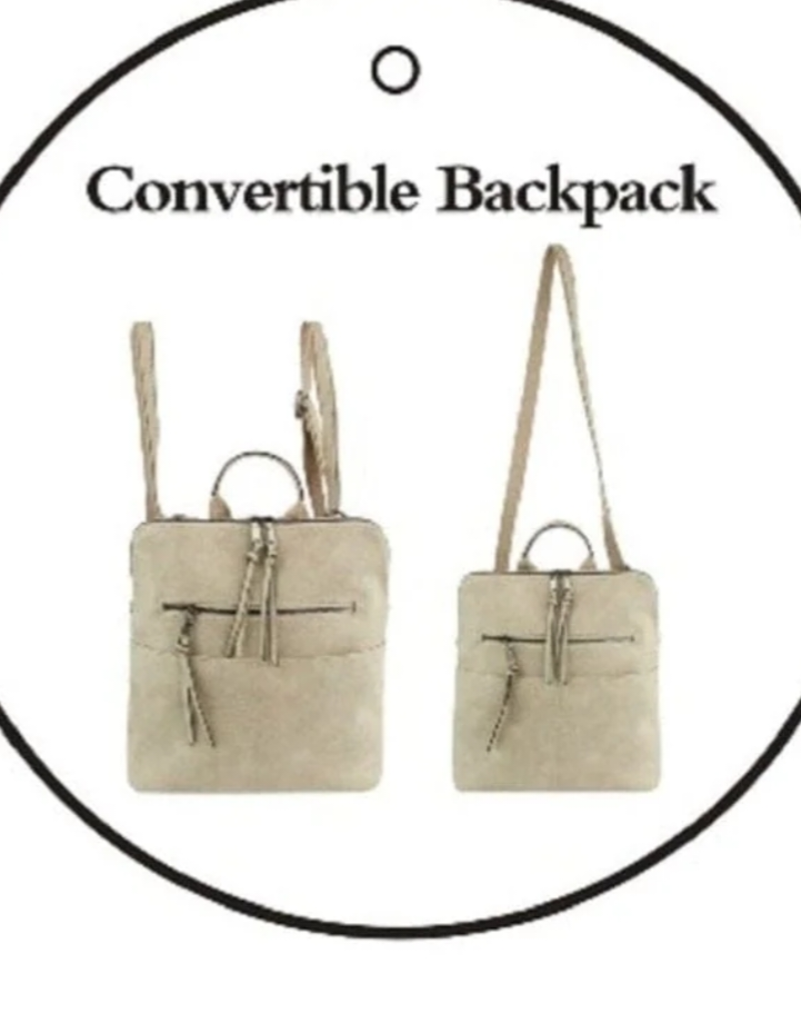 Lauren Front Zipper Convertible Backpack