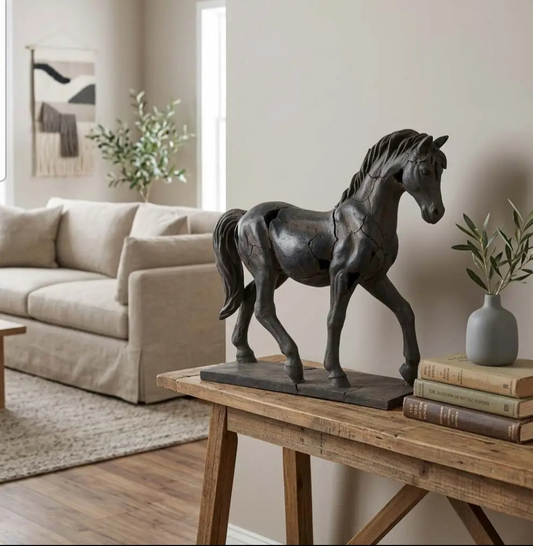 Resin Cracked Horse, 16in.