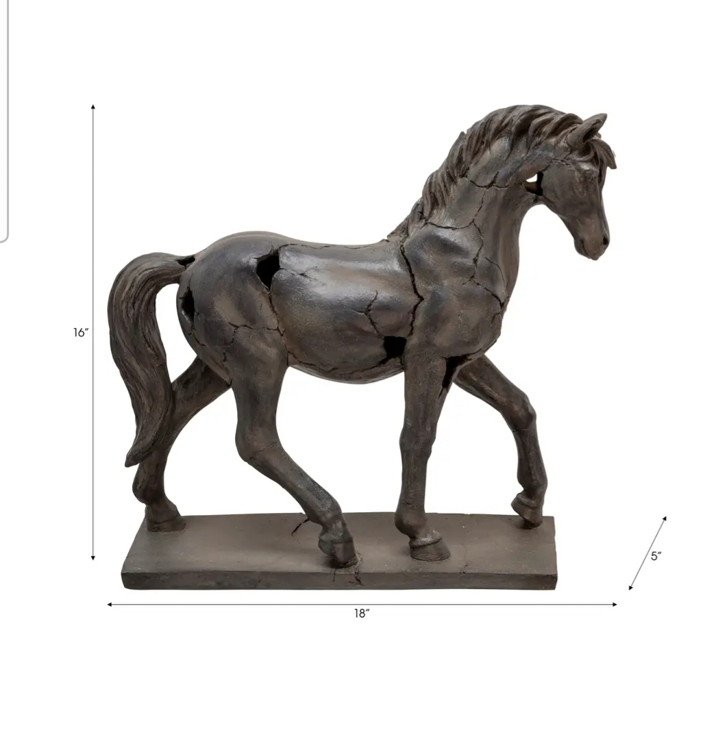 Resin Cracked Horse, 16in.